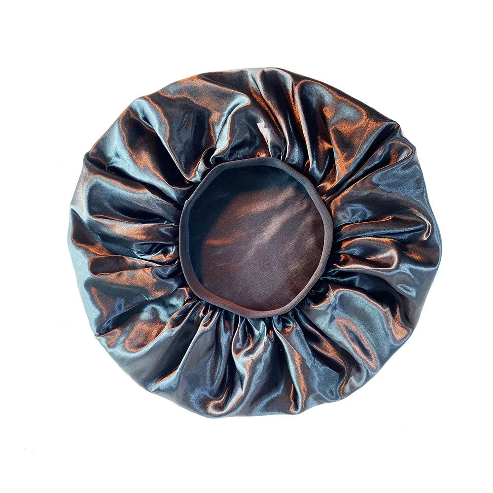 Women’s Oversized Satin Sleep Bonnet – Soft, Elastic Night Cap for Hair Protection