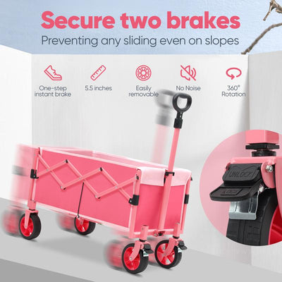 Sekey/Sunula 3021 Folding Wagon 220Lbs, 130L, Collapsible, Beach, Garden, Utility, Camping, Shopping, Transport Cart