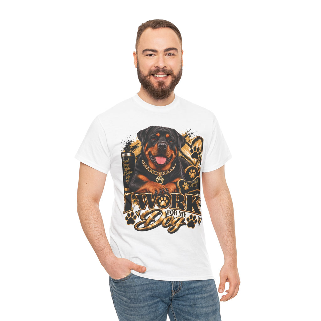 Rottweiler "I Work for My Dog" Graphic Tee