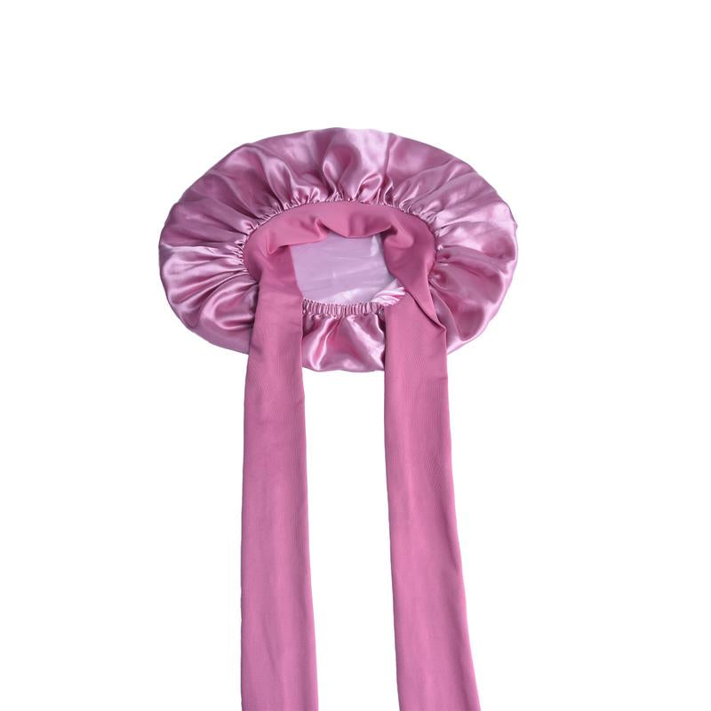 Silk Bonnet Satin Bonnet Hair Bonnet for Sleeping Double Layer Hair Bonnet with Elastic Tie Band for Women Natural Curly Hair(Pink,Black,Blue，Brown)