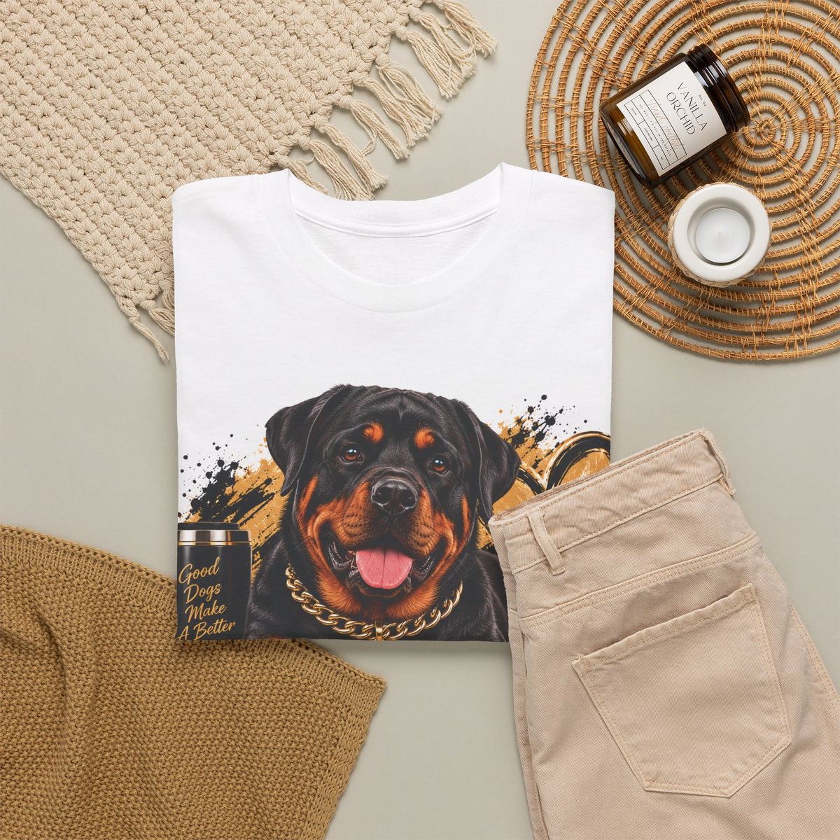 Rottweiler "I Work for My Dog" Graphic Tee