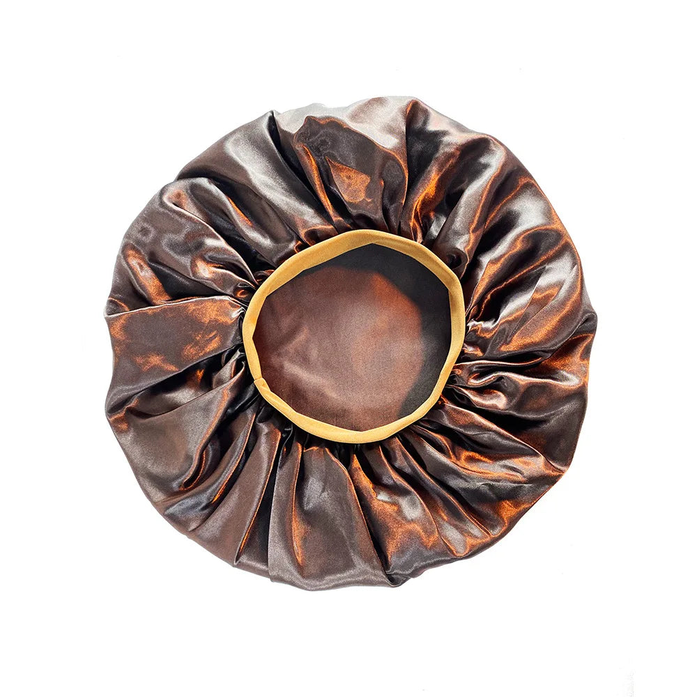 Women’s Oversized Satin Sleep Bonnet – Soft, Elastic Night Cap for Hair Protection