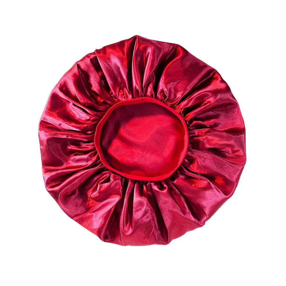 Women’s Oversized Satin Sleep Bonnet – Soft, Elastic Night Cap for Hair Protection