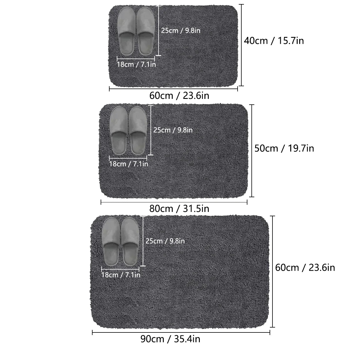 Soft Absorbent Bathroom Mat – Furry Non-Slip Shower & Toilet Rug