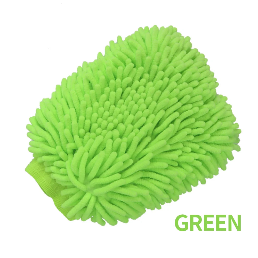 Double-Sided Chenille Car Wash Gloves – Plush & Thickened Auto Cleaning Tool
