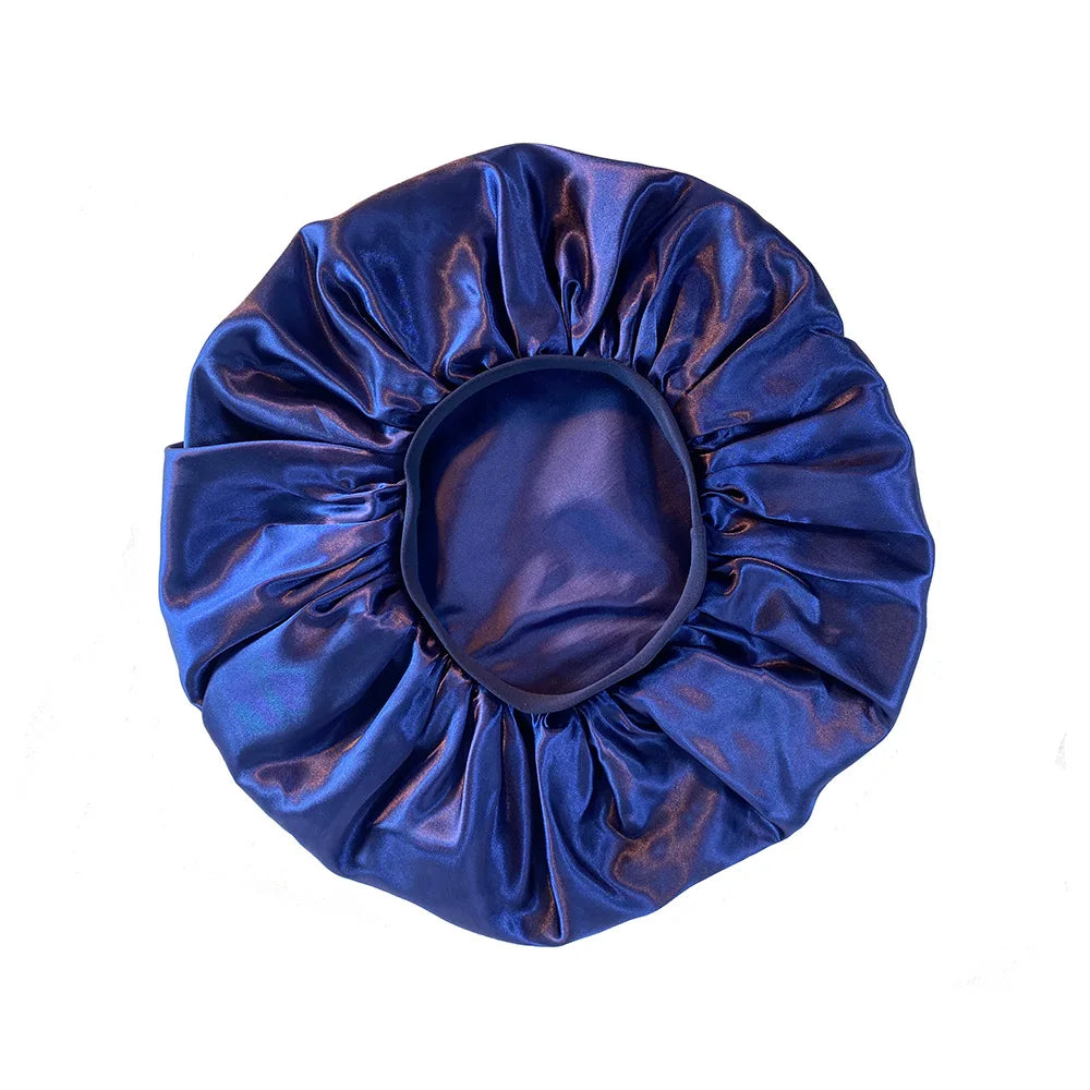 Women’s Oversized Satin Sleep Bonnet – Soft, Elastic Night Cap for Hair Protection