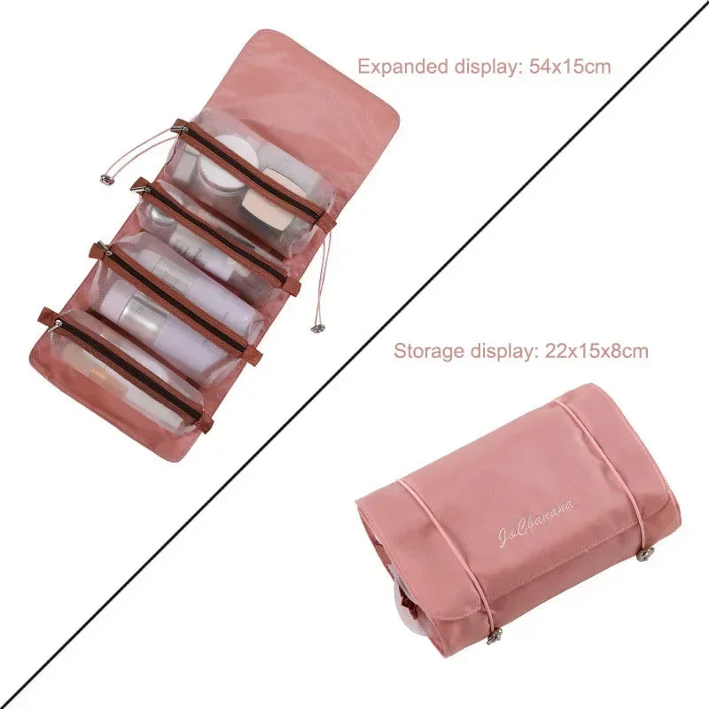 Cosmetic Bag PU Leather Large-capacity Travel Cosmetics Storage Bags Women Portable Handbag Multifunction Waterproof Washing Bag