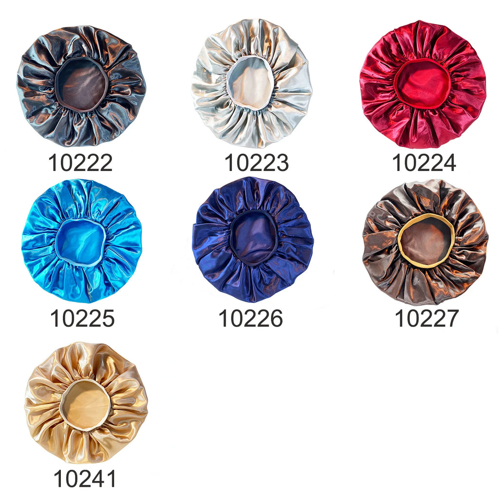 Women’s Oversized Satin Sleep Bonnet – Soft, Elastic Night Cap for Hair Protection