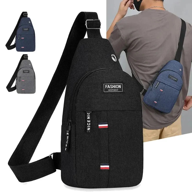 Men’s Large Capacity Chest Bag – One Shoulder Crossbody for Outdoor & Sports