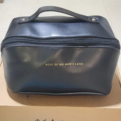 Cosmetic Bag PU Leather Large-capacity Travel Cosmetics Storage Bags Women Portable Handbag Multifunction Waterproof Washing Bag