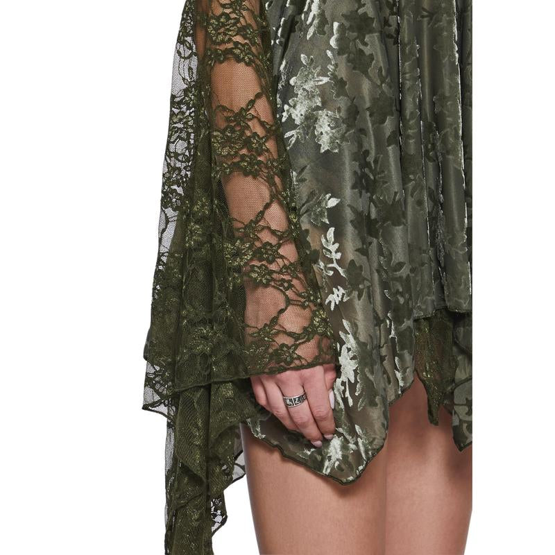 F Is for Fairies Handkerchief Dress - Green Velvet Lace