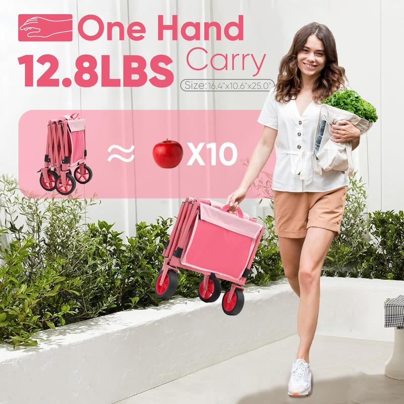 Sekey/Sunula 3021 Folding Wagon 220Lbs, 130L, Collapsible, Beach, Garden, Utility, Camping, Shopping, Transport Cart