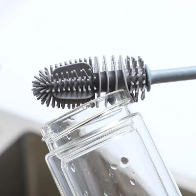 Silicone Bottle Brush – Long Handle Cleaner for Milk Bottles, Glasses & Cups
