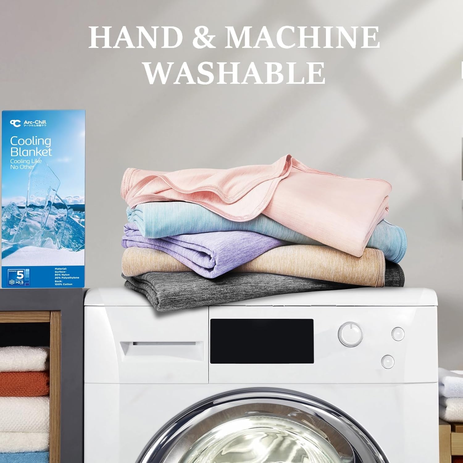 Cooling Blanket Keep Cool in Hot Summer, 51 X 67In Twin or Baby Size Blanket for Adults, Children, Babies Japanese Q-Max 0.5 Technology Arc-Chill Cooling Fiber, Breathable Comfortable All-Season-Gray