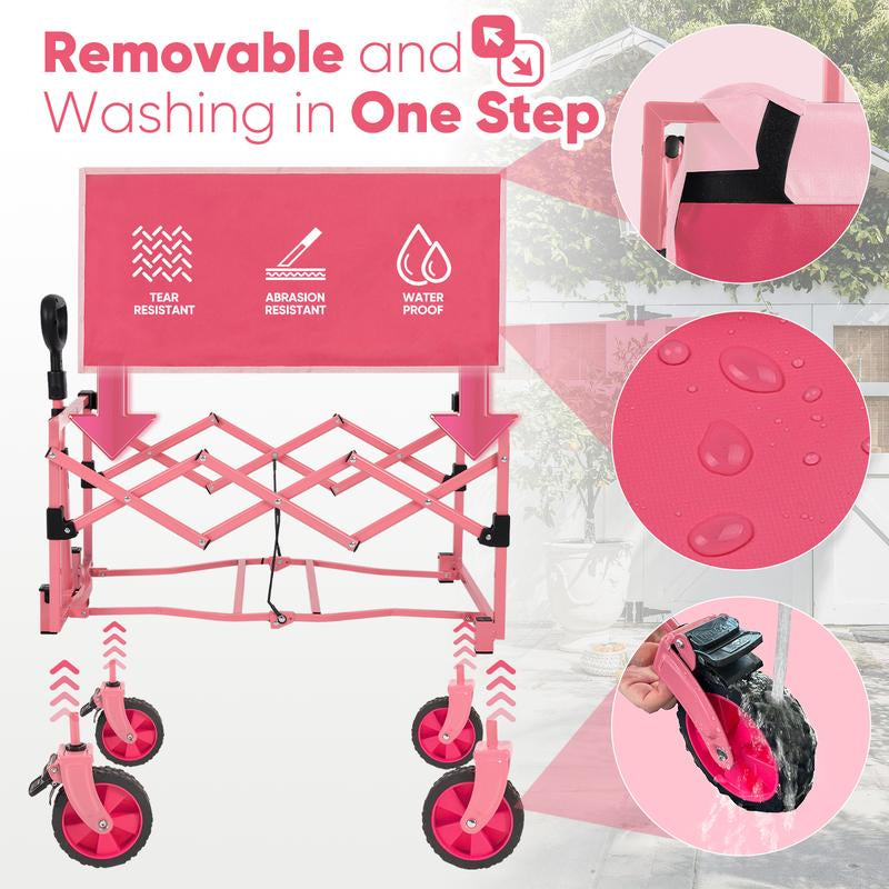 Sekey/Sunula 3021 Folding Wagon 220Lbs, 130L, Collapsible, Beach, Garden, Utility, Camping, Shopping, Transport Cart