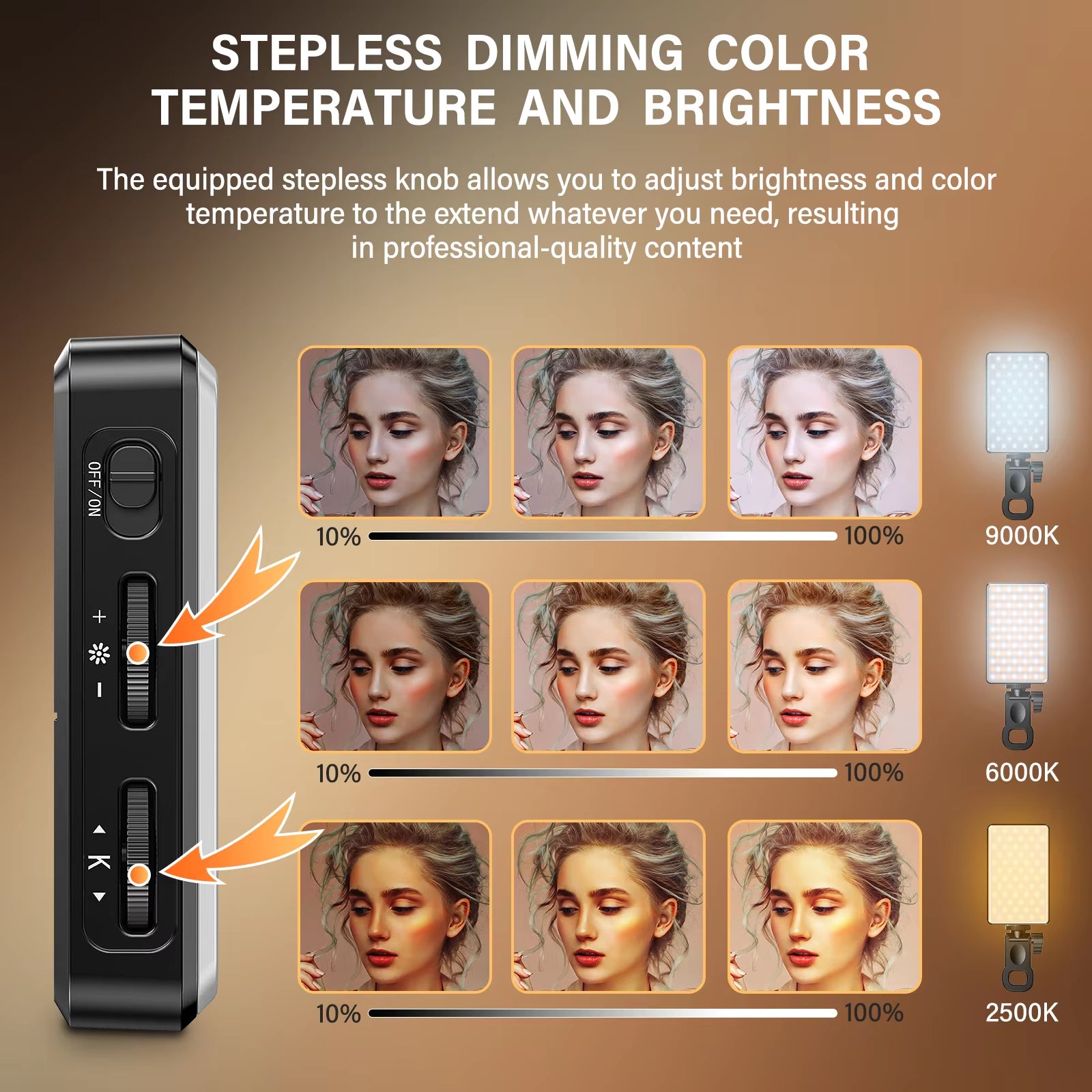 ST-120 LED Video Light Fill Light Rechargeable 3000 Mah Ajusted 3 Light Modes CRI95 Portable Mini Selfie Light 2500-9000K