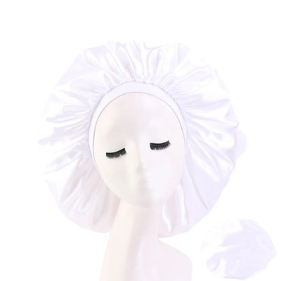 Women’s Oversized Satin Sleep Bonnet – Soft, Elastic Night Cap for Hair Protection
