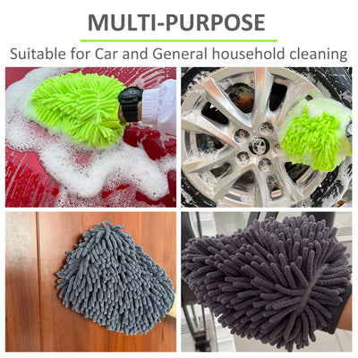 Double-Sided Chenille Car Wash Gloves – Plush & Thickened Auto Cleaning Tool