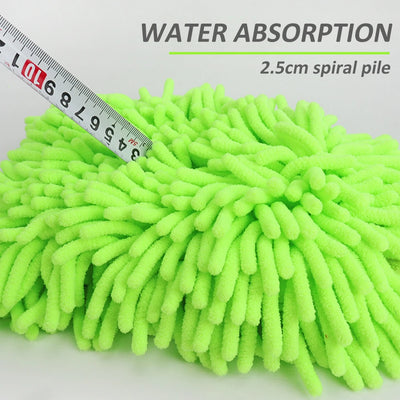 Double-Sided Chenille Car Wash Gloves – Plush & Thickened Auto Cleaning Tool