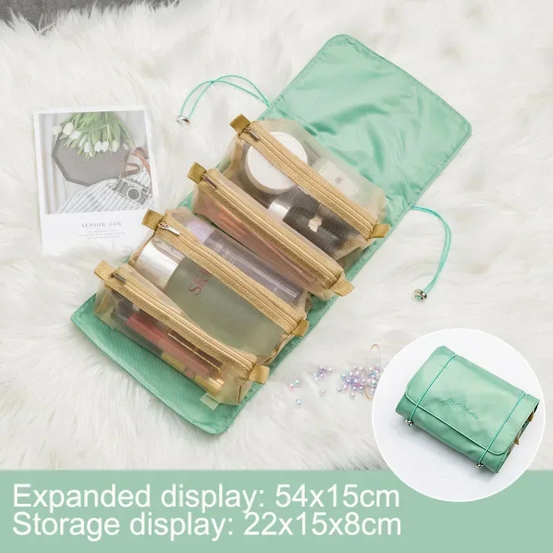 Cosmetic Bag PU Leather Large-capacity Travel Cosmetics Storage Bags Women Portable Handbag Multifunction Waterproof Washing Bag