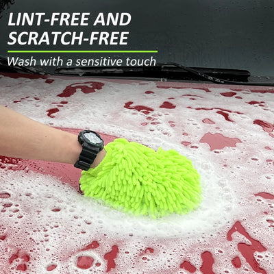 Double-Sided Chenille Car Wash Gloves – Plush & Thickened Auto Cleaning Tool