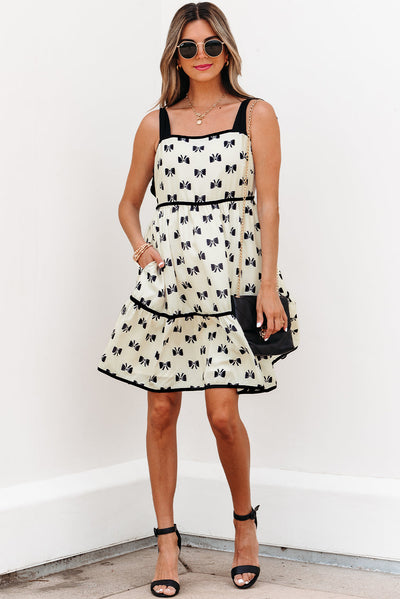 Pagie Bow Knot Shoulder Mini Dress-3