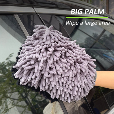 Double-Sided Chenille Car Wash Gloves – Plush & Thickened Auto Cleaning Tool
