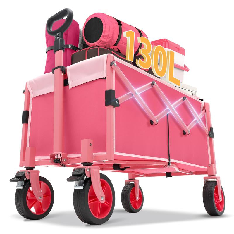 Sekey/Sunula 3021 Folding Wagon 220Lbs, 130L, Collapsible, Beach, Garden, Utility, Camping, Shopping, Transport Cart