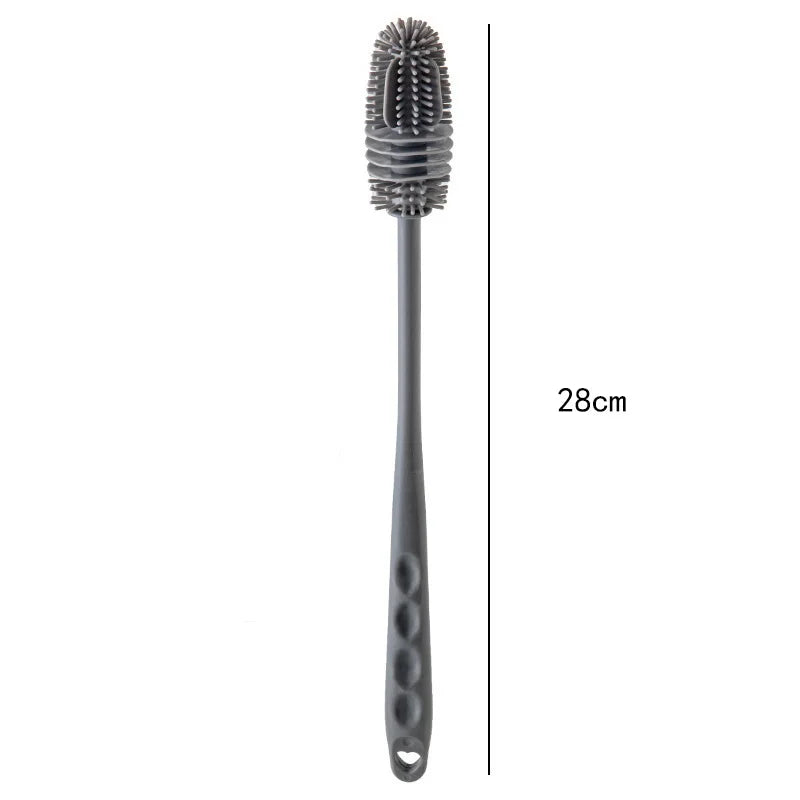 Silicone Bottle Brush – Long Handle Cleaner for Milk Bottles, Glasses & Cups