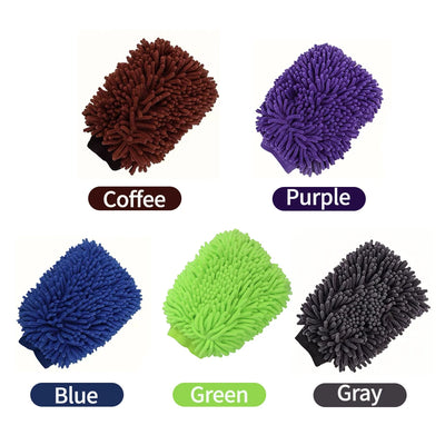 Double-Sided Chenille Car Wash Gloves – Plush & Thickened Auto Cleaning Tool