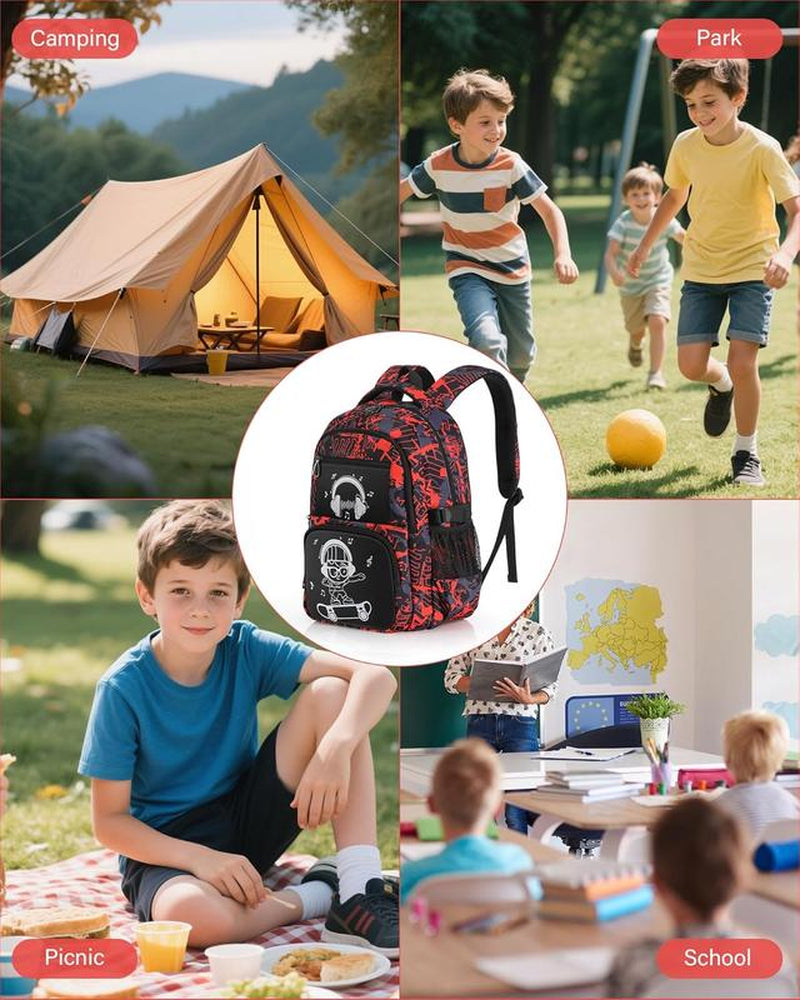 School Backpack for Boys Backpacks for Kids Camo Bookbag Teens Middle School Bags Waterproof Travel Backpack